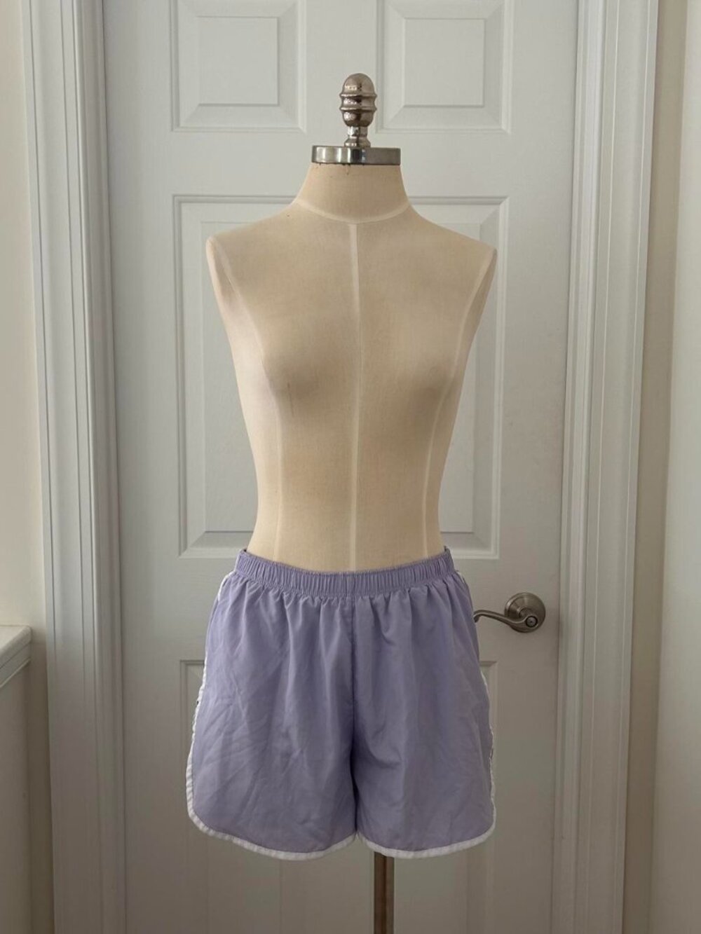 Champion purple shorts with white stripe, Size S